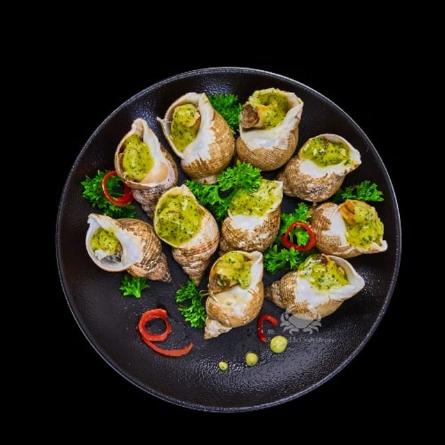 Grilled Garlic Butter Escargot.